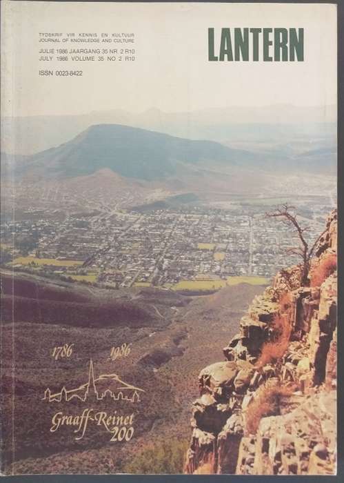 Lantern Tydskrif Magazine Julie 1986 Vol 35 Nr 2 Graaff-Reinette 1786-1986