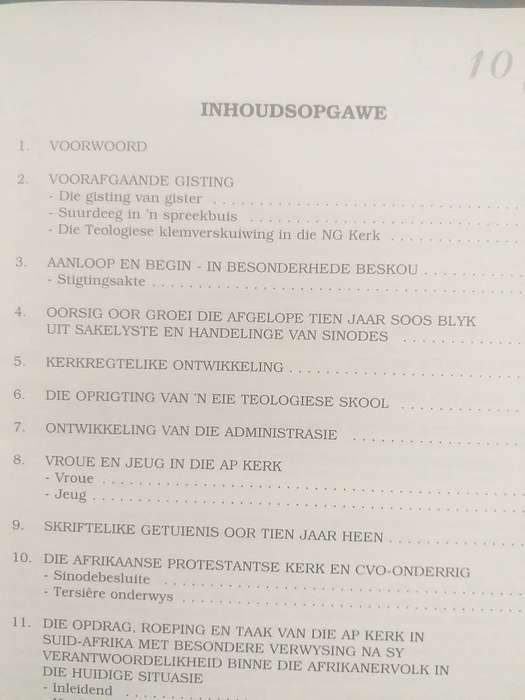 God laat Groei Feesbundel 10 jarige bestaan Afrikaanse Protestantse Kerk (APK) 1987-1997