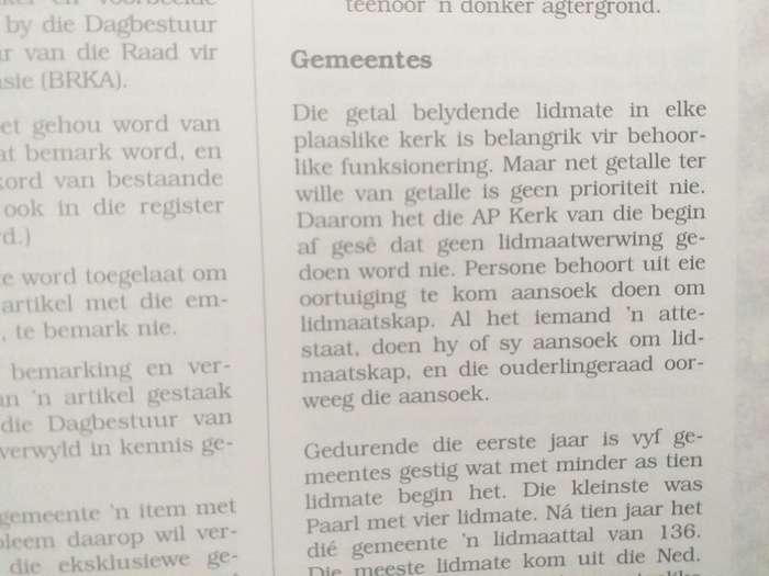 God laat Groei Feesbundel 10 jarige bestaan Afrikaanse Protestantse Kerk (APK) 1987-1997