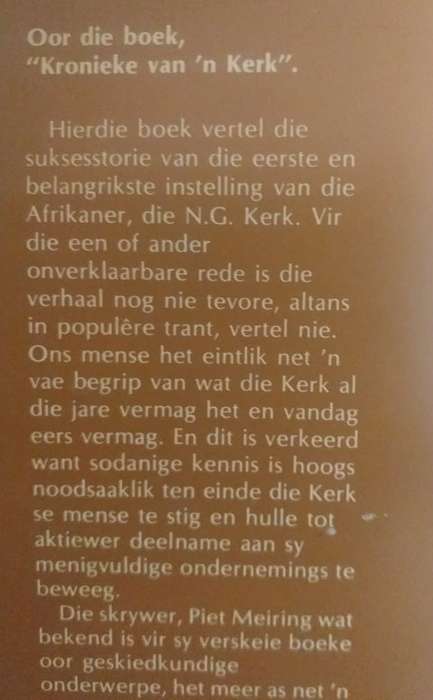 Kronieke van `n Kerk (Piet Meiring) NG Kerk