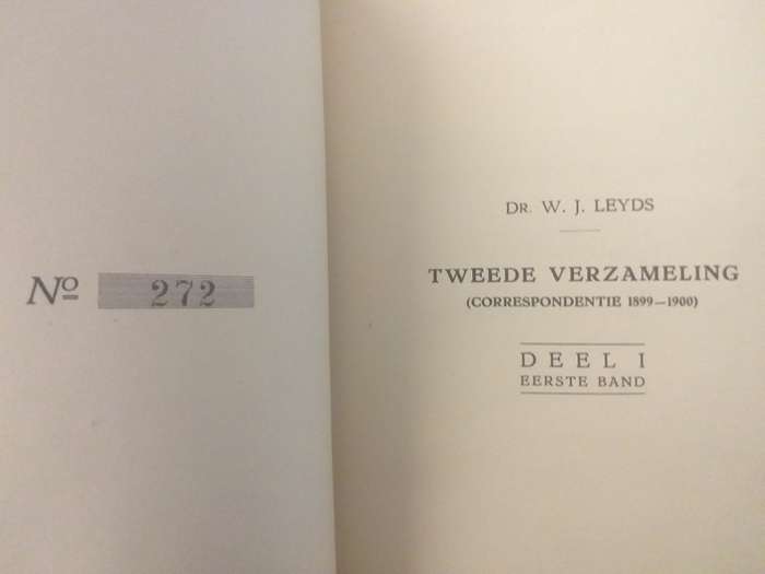 Dr WJ Leyds Tweede Verzameling Correspondentie 1899-1900 Deel 1 Eerste Band