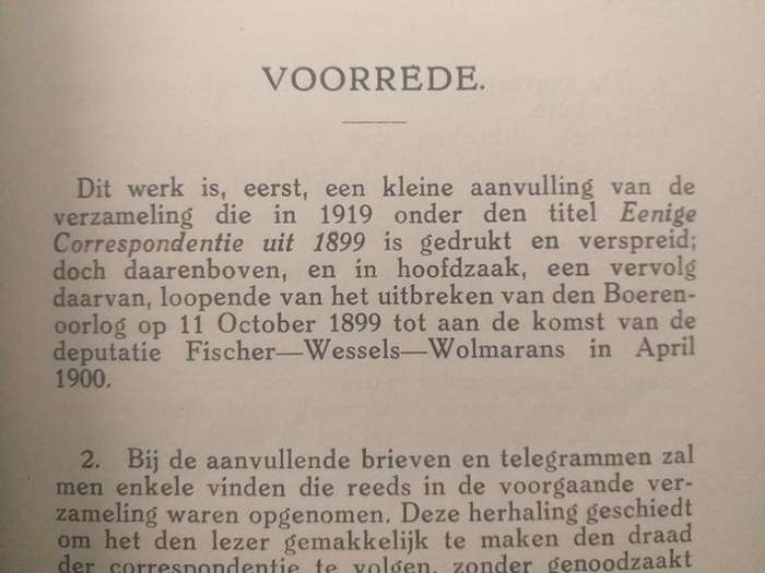 Dr WJ Leyds Tweede Verzameling Correspondentie 1899-1900 Deel 1 Eerste Band