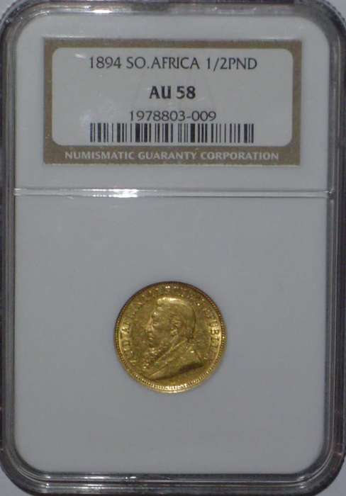 1894 ZAR NGC AU58 Halfpond