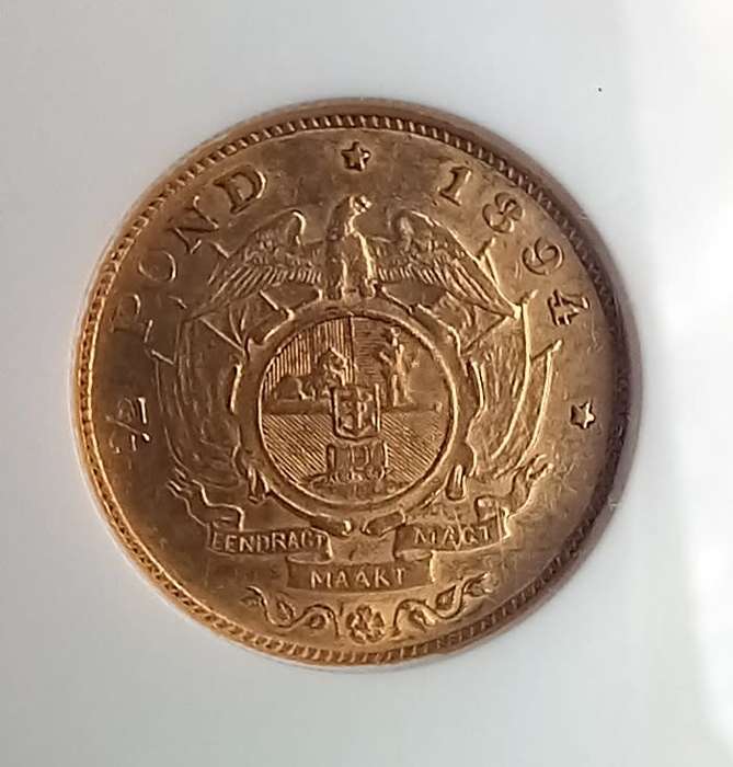1894 ZAR NGC AU58 Halfpond