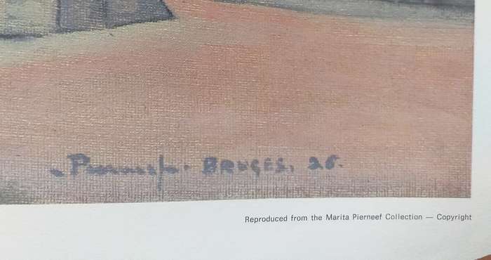 Colour Print JH Pierneef Brugge Gate Tower Belgium
