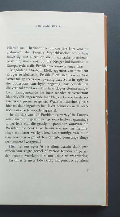 Die President en ek: Herinneringe van Magdalena Eloff soos vertel aan Gezina du Plessis