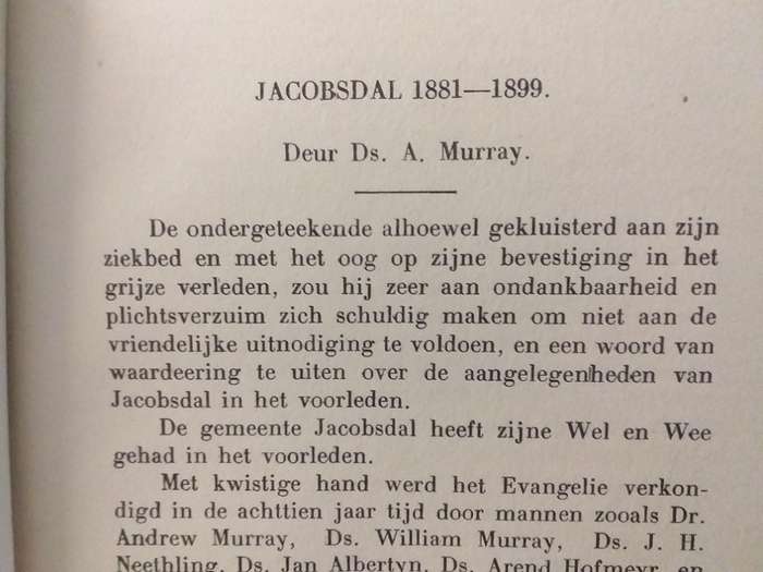 Jubelfees Gedenkboek deur die Gemeente Jacobsdal 1879-1929