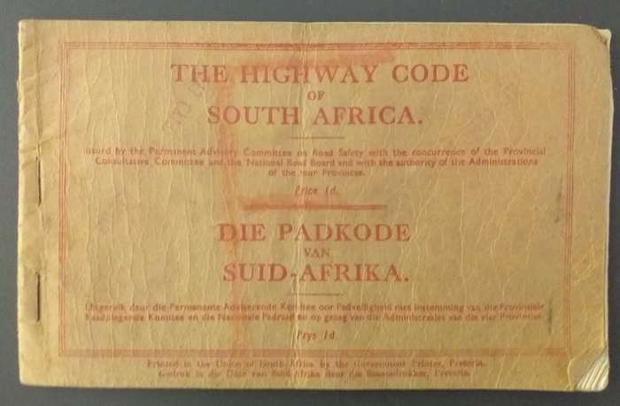 Antieke/Vintage Padkode van Suid-Afrika / The Highwaycode of South Africa