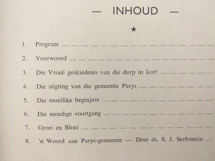 Gedenkboek by die Driekwart- Eeufees NG Gemeente Parys  1884-1859 (Dr BJ Odendaal)