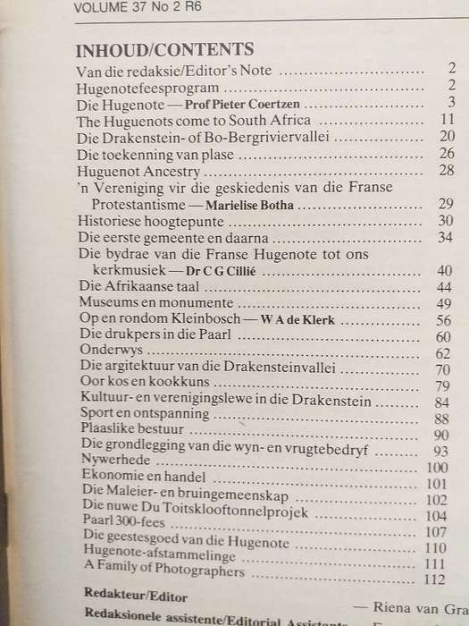 Lantern Tydskrif Magazine  Mei 1988 vol 37 nr 2 Tema: Hugenote, Afrikaans Bergriviervallei, Wyn
