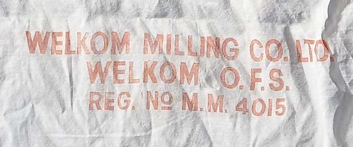 Mieliemeel sak Maize flour bag Welkom Milling Company OFS