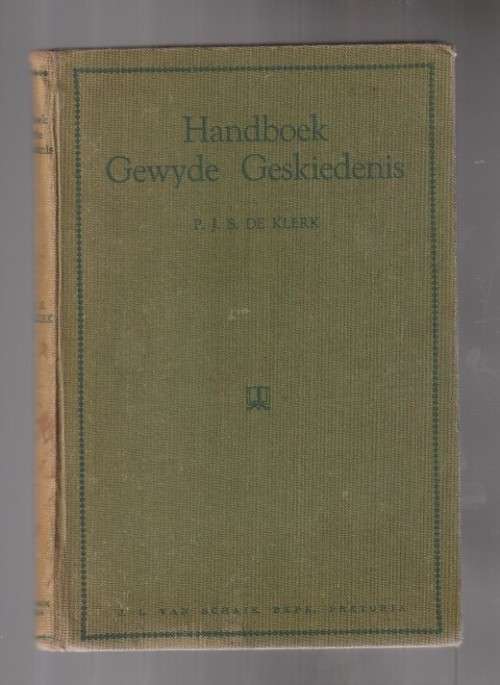 Handboek vir gewyde geskiedenis - PJS de Klerk - 1947 - Bybel in perspektief