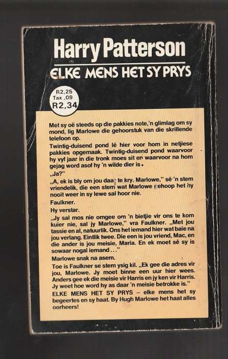 Elke mens het sy prys - Harry Patterson - Olympos vertaling - The thousand faces of night