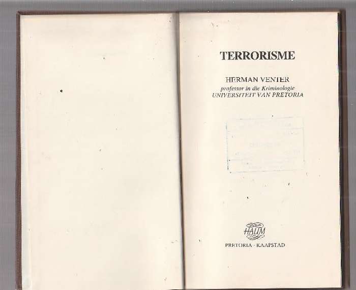 Terrorisme- Herman Venter - rewolusionere patrone (a13)