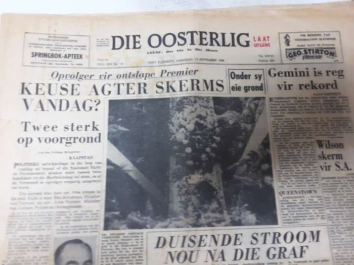 Lot of 6 newspapers / Koerante - Dagbreek - Hoofstad - Burger - Vaderland - Oosterlig