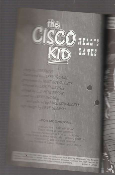 Cisco Kid - Modern Moonstone western comic