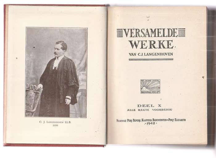 Versamelde Werke - CJ Langenhoven Boek X 1942