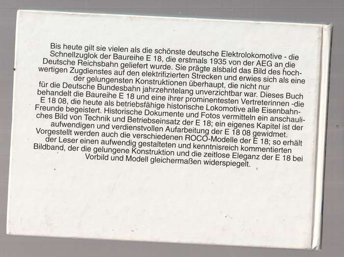 The Elektrolokomotive E18 08 - collectors Picture album in German