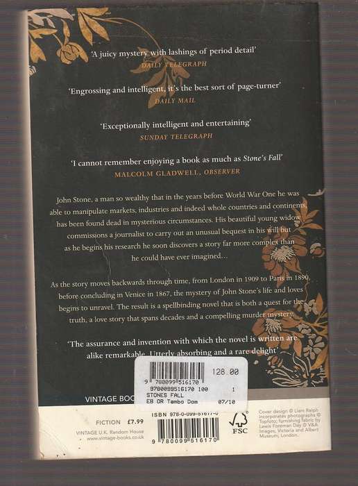 Stones Fall - Iain Pears - A story of love murder and espionage
