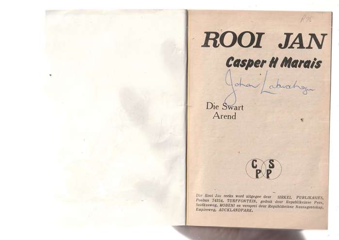 Die Swart Arend - Casper H Marais - Rooi Jan 17