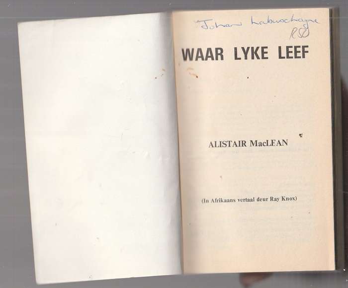 Waar lyke leef - Alistair MacLean - (When eight bells tolls)