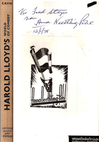 HAROLD LLOYD'S WORLD OF COMEDY. Inscribed and SIGNED by ANNA NEETHLING-POHL & Bookplate.