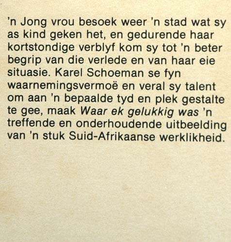Waar ek Gelukkig Was -- Karel Schoeman