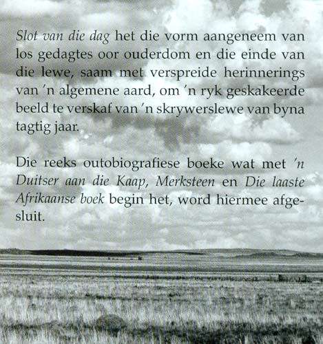 Slot van die Dag -- Karel Schoeman