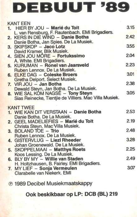 Debuut '89 [Tape]