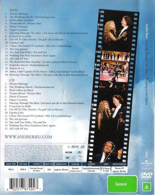Andre Rieu - Dancing Through the Skies - Wedding at the Opera [DVD+CD]