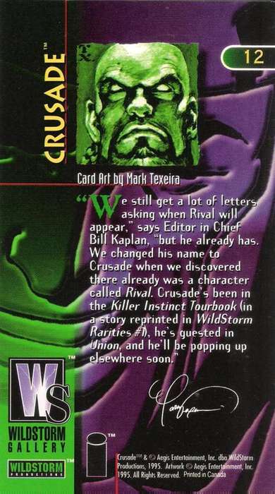 1995 Wildstorm Gallery #12 Crusade Trading Card [Loose]