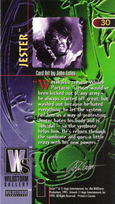 1995 Wildstorm Gallery #30 Jester Trading Card [Loose]