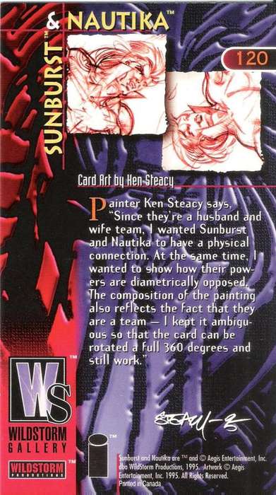 1995 Wildstorm Gallery #120 Sunburst & Nautika Trading Card [Loose]