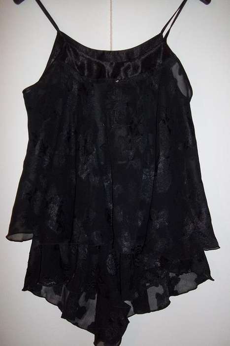 Chiffon and Lace Vintage Shorty Pyjamas