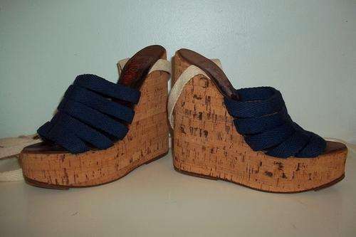 ROMED 6 Inch High Wedge Strappy Sandles - Made in Italy - Size 5 (37)