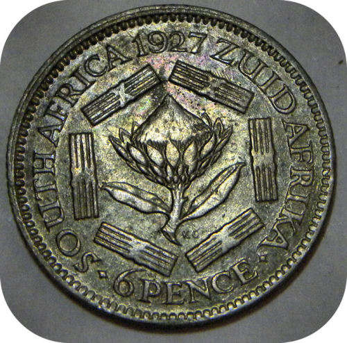 Well priced SA Union:  The rare 1927 Sixpence 6d in AEF below R500!!