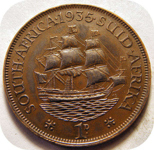 Top Grade SA Union:  1935 Penny in A/UNC!