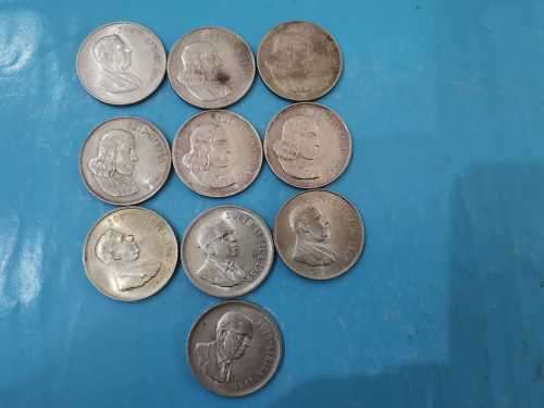Bunch of Silver R1 coins - 10 South African Silver Proof Coins