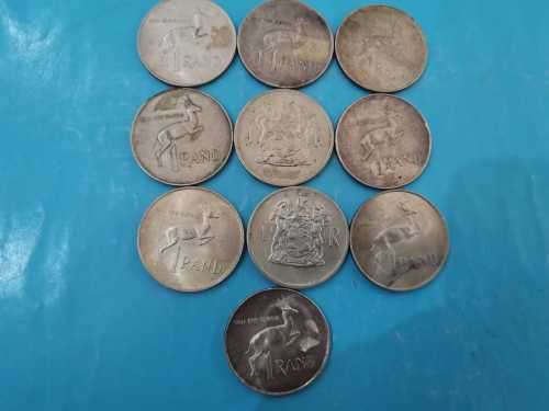Bunch of Silver R1 coins - 10 South African Silver Proof Coins