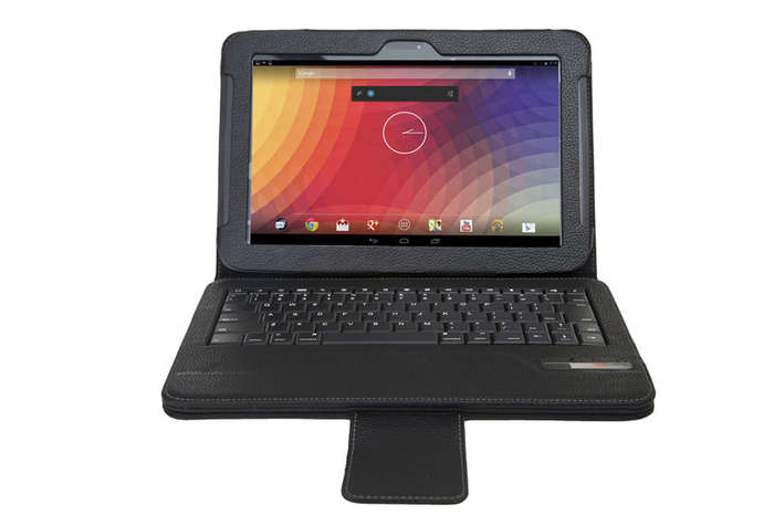 Nexus 10  - Leather Cover Stand Case Wireless Bluetooth Keyboard - Detachable keyboard
