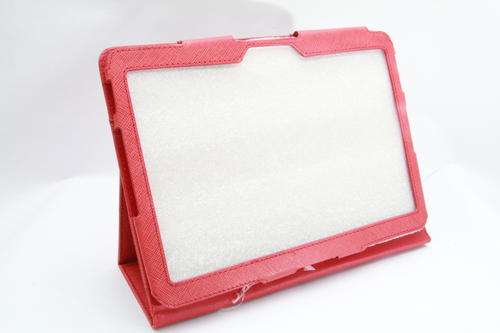 Samsung Galaxy Tab 10.1v P7100 Red LEATHER Folio Case