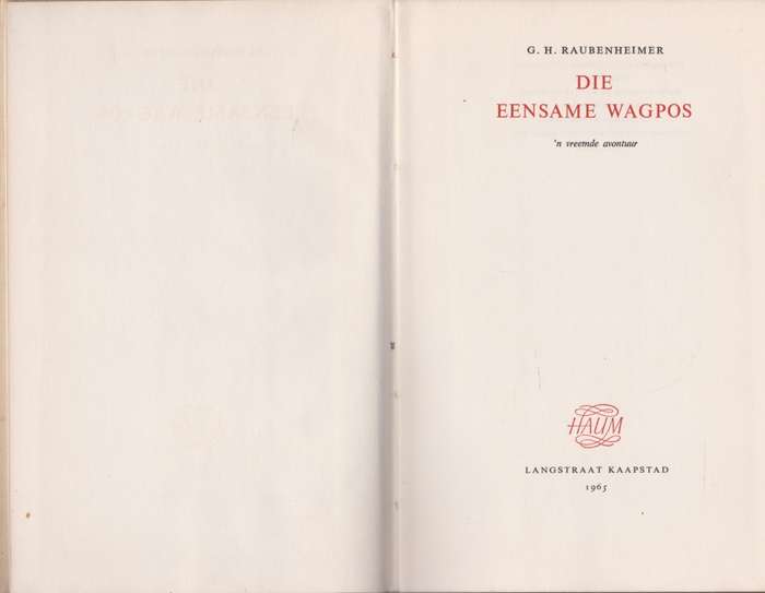 Eensame wagpos deur G.H. Reubenheimer
