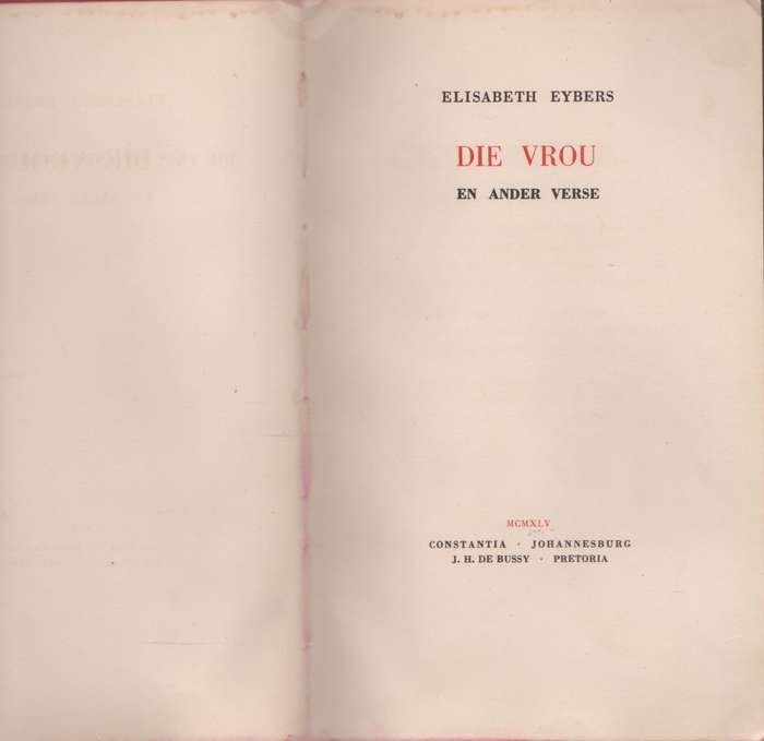 Die vrou en ander verse deur Elisabeth Eybers