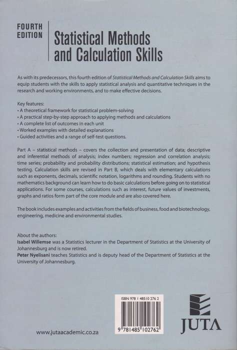 Statistical Methods and Calculation Skills (Fourth Edition) by Isabel Willemse & Peter Nyelisani