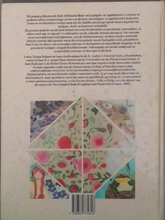 Suid-Afrikaanse boek van laslappie- en appliekwerk deur Lesley Turpin-Delport