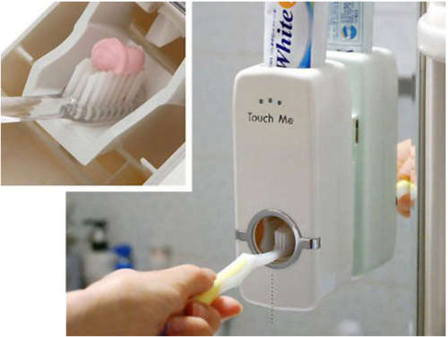 Automatic Auto Toothpaste Dispenser +5 Toothbrush Holder Set**Door to Door Delivery