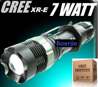 CREE 400lm LED 7w Adjustable Focus Flashlight Rech