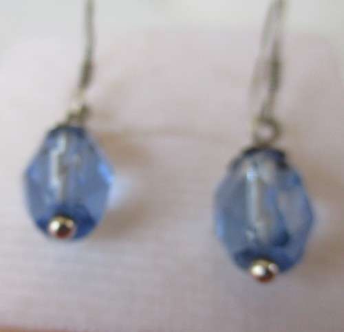 925 Sterling Siver and Blue Stones  Earrings