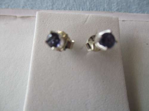 925 Sterling Silver  and  Iolite Earrings