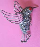 925 Sterling Silver and Marcasite '' bird '' Brooch